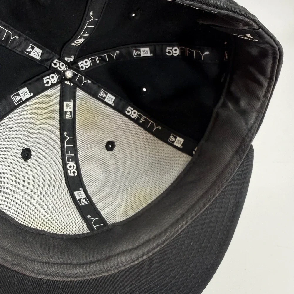 Harley-Davidson New Era 59FIFTY Fitted Hat Black Orange Size 7 3/8 Biker Cap